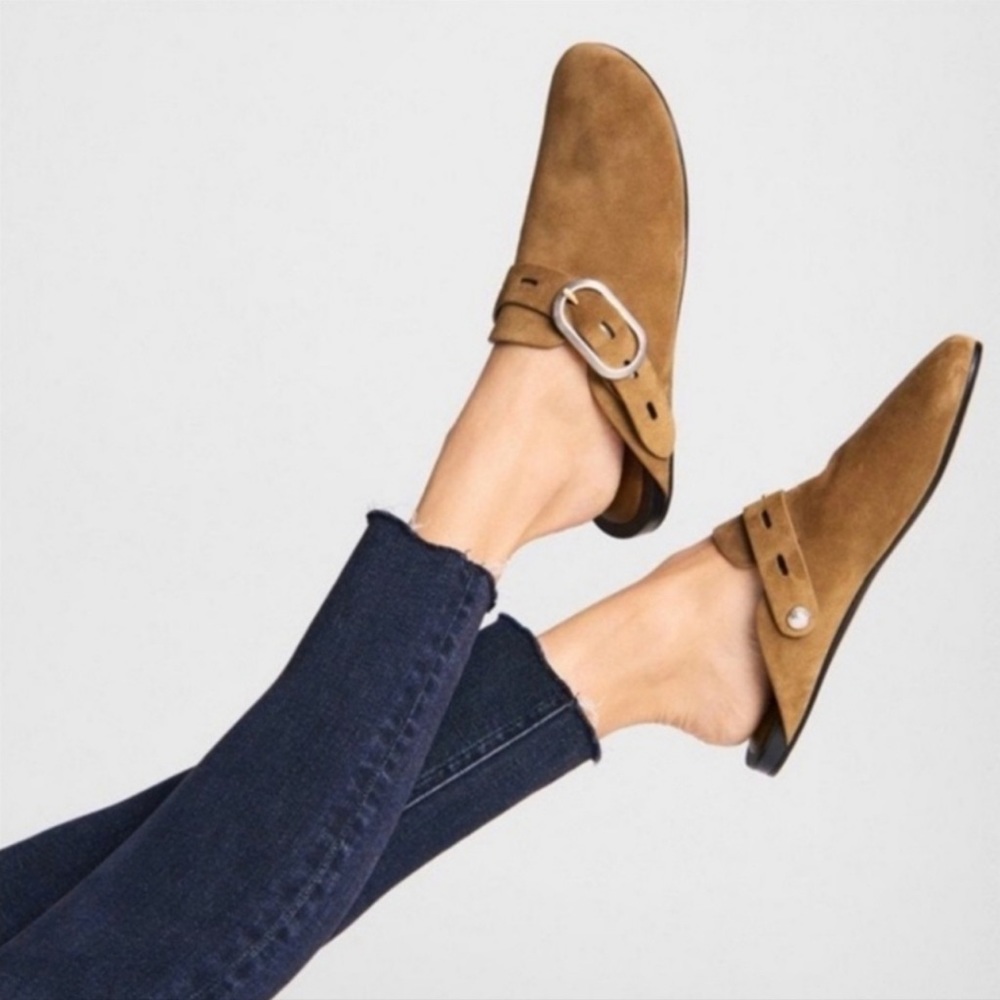 Rag & Bone Ansley Slide shoe Golden Brown Suede 6